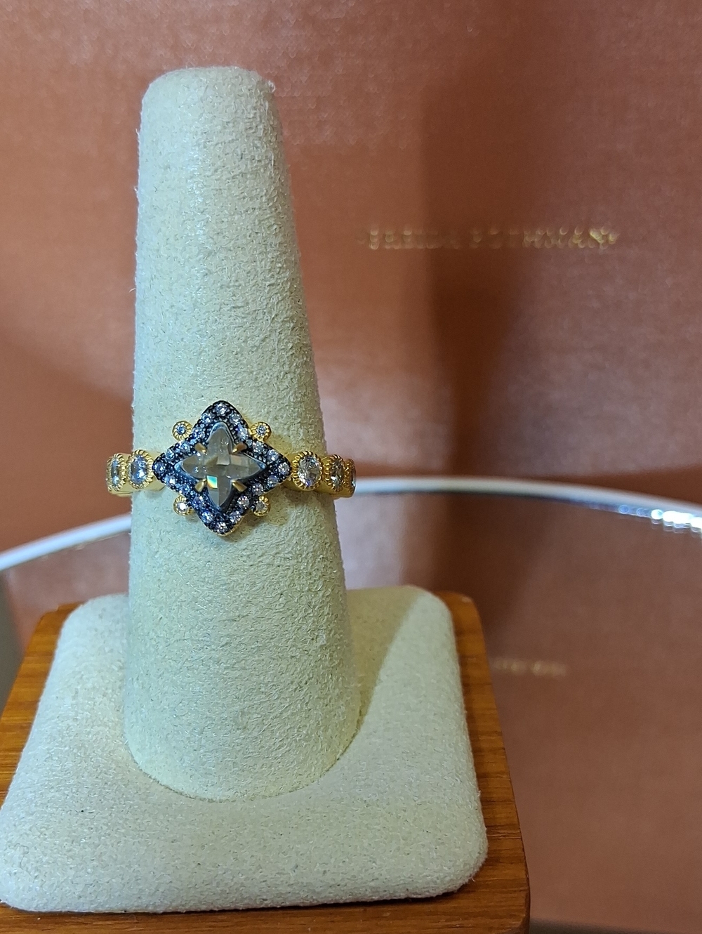 Freida Rothman Sterling Silver, 14kt Matte Gold and Black Rhodium Ring